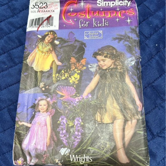 Vintage Simplicity 5523 child Costume Pattern - fairy- pixie- angel- uncut - Picture 9 of 10